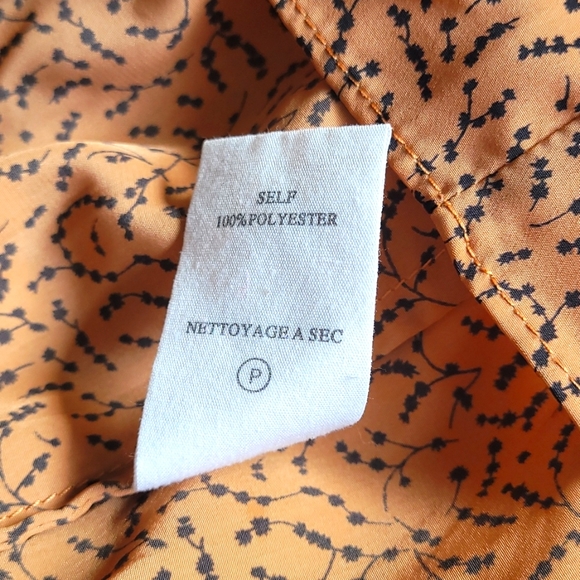 Sleeveless Ruffle Top Brown Floral S - Picture 5 of 5